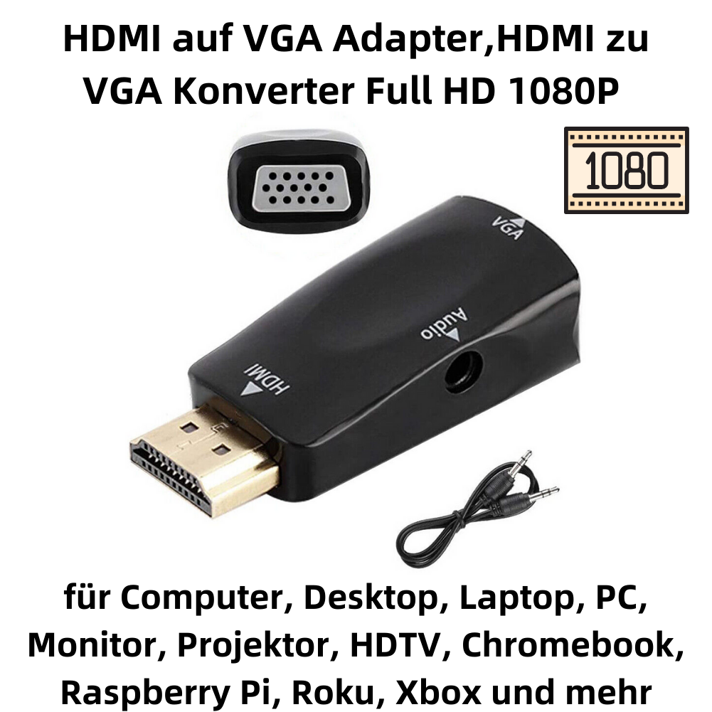 F49 HDMI A VGA Adattatore Spina A Presa 1080P HDTV - Foto 2
