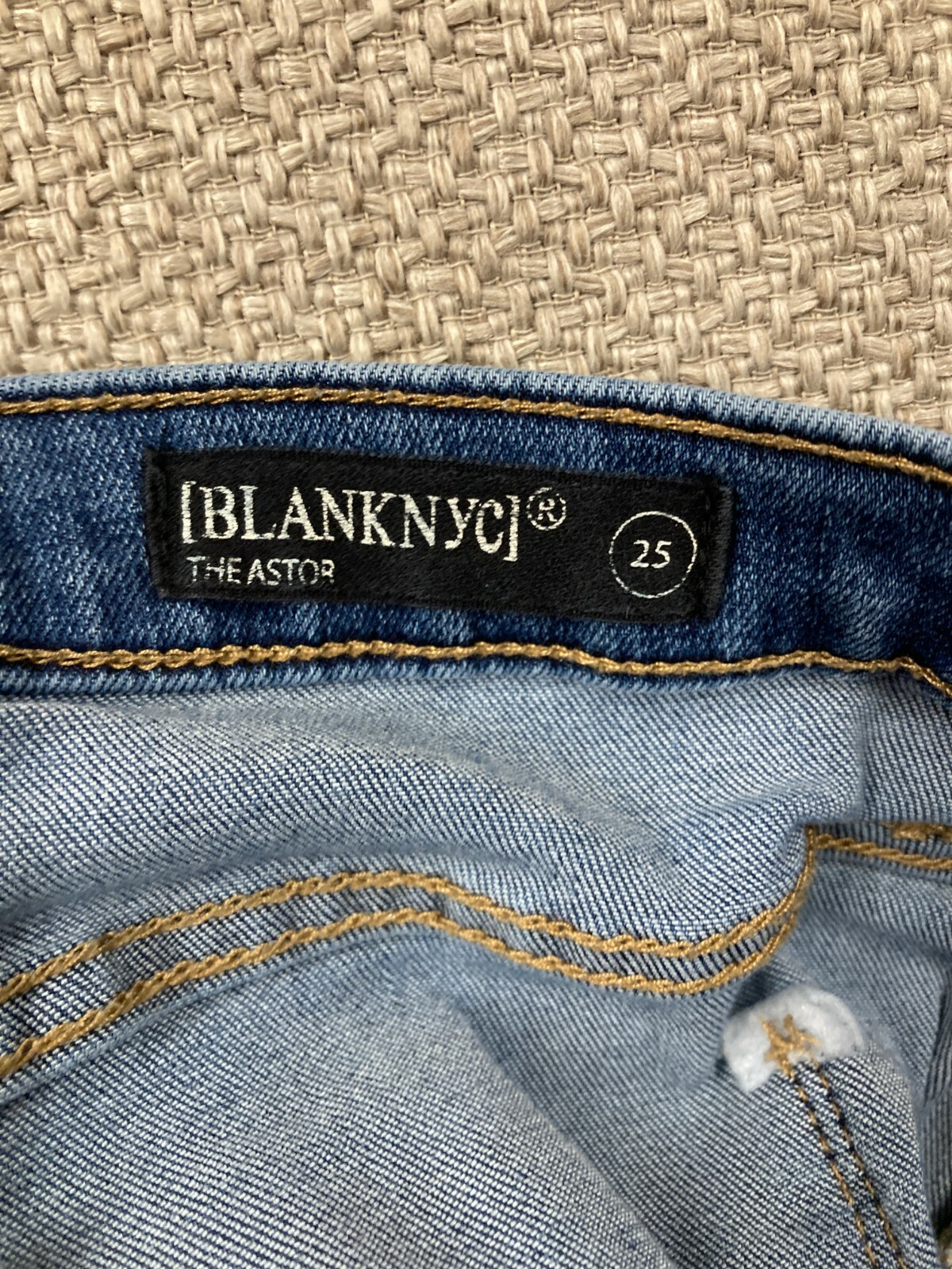 BLANKNYC Astor Denim Shorts Distressed Cut Off Blue Jean Womens