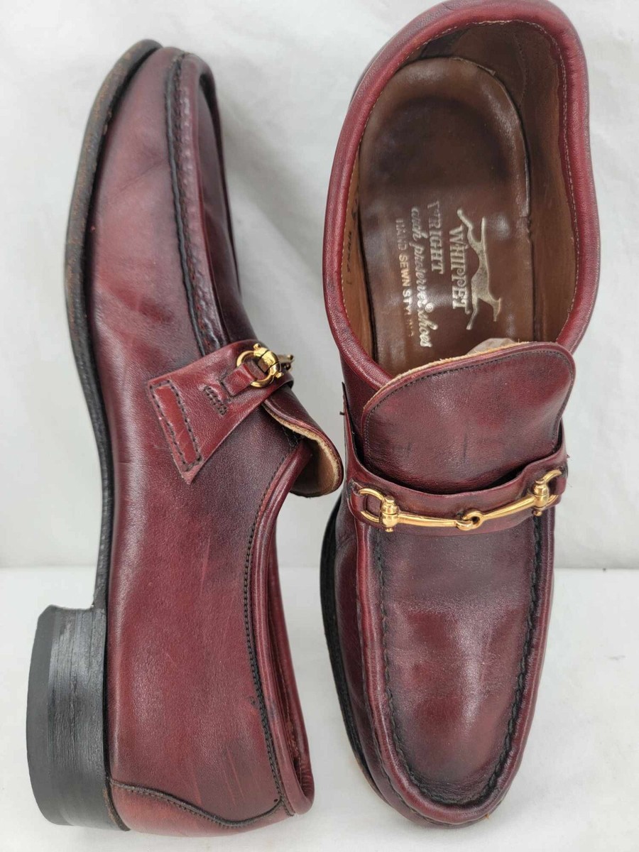 Vtg Whippet Wright 125045T Maroon Slip-On Leather Loafer Shoes Men's US 9.5AA View 6