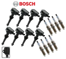 Bosch OEM Ignition Coil & Spark Plug Double Iridium (8set) for Land Rover V8