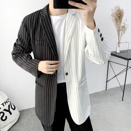 half black half white coat