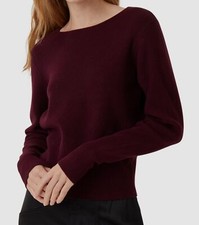 98 French Connection Women's Red Scoop Back Ribbed Sweater Size Small