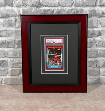 STYLISH MAHOGANY LOOK WOOD FRAME FOR PSA CARD...