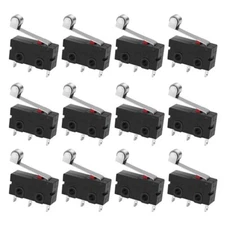 Micro Limit Switch, 12 Pcs Momentary Limit Switch SPDT 1NO 1NC, 3 Pin Micro Swit