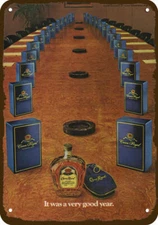 1982 CROWN ROYAL Whisky Boardroom Vintage-Look DECORATIVE REPLICA METAL SIGN