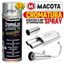 Vernice Spray Bomboletta Macota GRIGIO MET Cromolux SIMIL Cromo RESIST.  400°