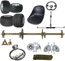 32" Rear Live Axle Kit Sprocket 3 Stud Hub 5" Wheels Gokart Cart ATV Drift Trike