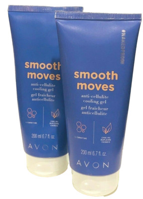 AVON SMOOTH MOVES ANTI-CELLULITE COOLING GEL L-CARNITINE 6.7 FL OZ  2 BOTTLES