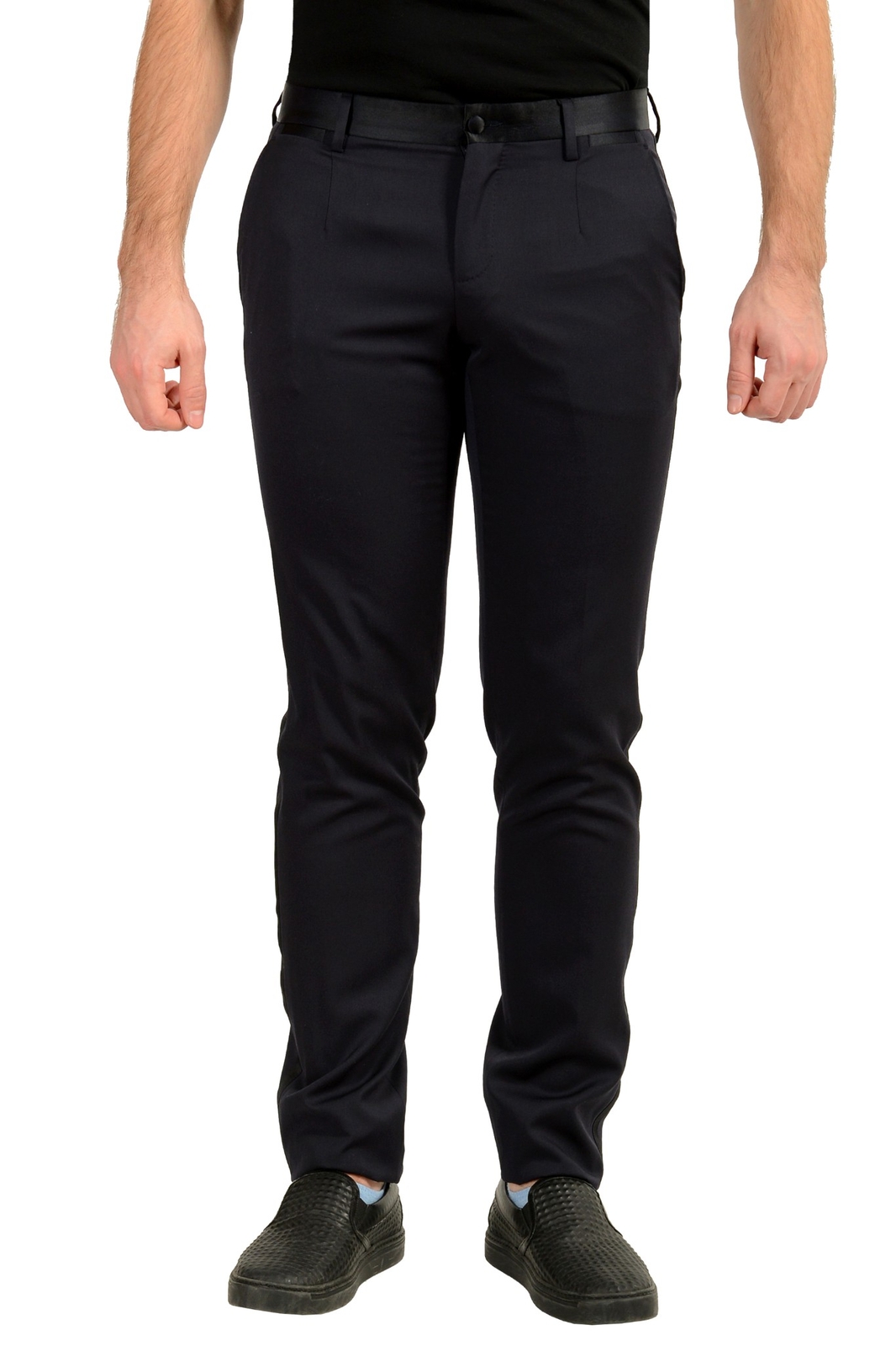 Dolce - Gabbana Мужской темно-синий шелковый шерстяной смокинг-брюки US 30-46 54690₽