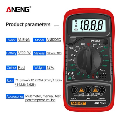 Multimeter Digital Messgeräte AC DC LCD Strommesser Voltmeter Amperemeter TT - Bild 20 von 24