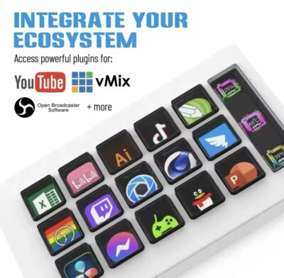 Visual Stream Deck Keyboard Lcd Button 15 Tasten Content Creation Controller