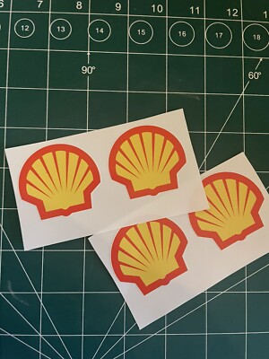 4x Classic Shell Oils shell Race & Rally Car Stickers.5cmx4.5cm | eBay UK