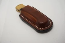 handmade buck 112 leather sheath dark brown waxed upright Sheath Only