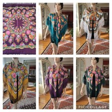 Babushka Ukrainian Polish Gypsy Shawl Floral 55"/140cm ,80 Wool Hustka Fler120