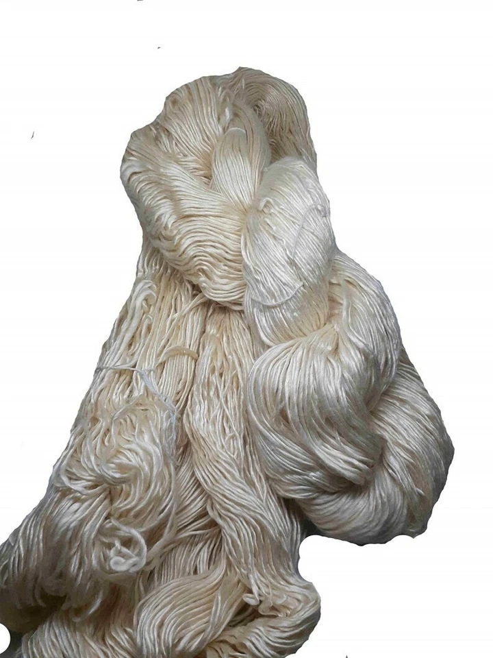 Чистая шелковая пряжа шелковицы неокрашенная одиночная 400 ярдов на 100 граммов 4 нм герцогский шелк - Изображение 4 из 4