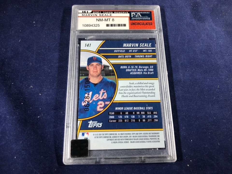 G2-14 MARVIN SEALE NEY YORK METS 2001 TOPPS RESERVE SIGNED ROOKIE PA GRADED 8 - Image 4 of 4