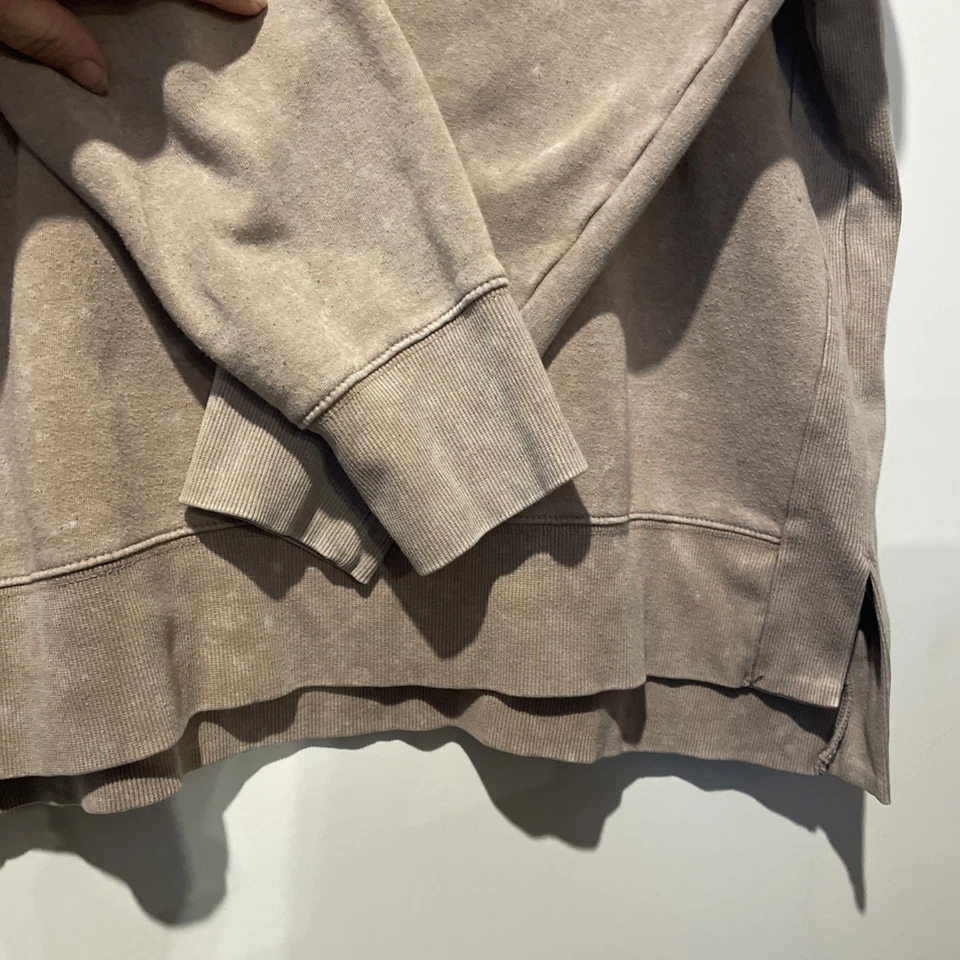 SO Lounge Life Weekend Sweatshirt Womens Medium Tan Pullover Crewneck Fleece - Image 2 of 4