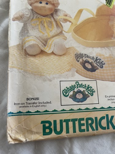 🌷UNCUT 1984 Butterick Cabbage Patch Kids #337 Carrier Pillow Sewing Pattern - Picture 3 of 7