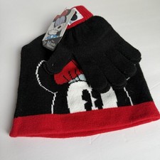 Disney Minnie Mouse Beanie Set Knit Hat and Gloves Girls Youth One Size