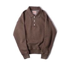 HORATIO LONDON Lindon Cotton Rugby Polo Sweatshirt Wren Brown XL Made In India