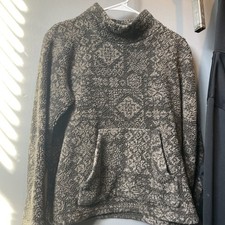 Gap Fleece Pullover Womens XS Vintage 90s Sherpa Pile Geo Sweater