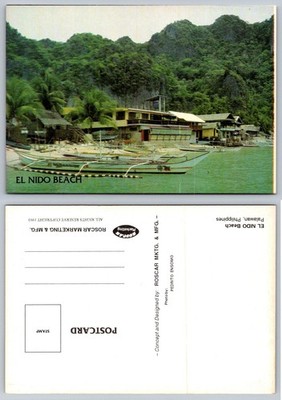 El Nido Beach Palawan Philippines 1993 Postcard ROSCAR Marketing