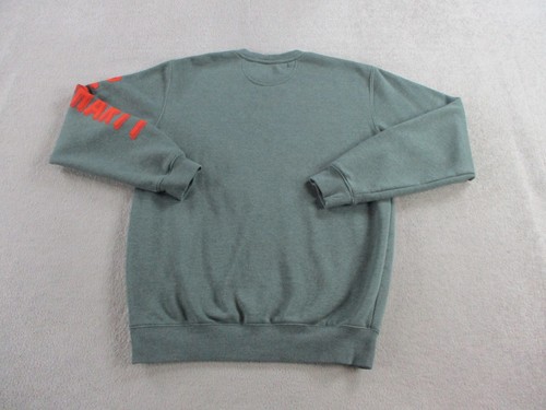 Carhartt Sweatshirt Men Small Green Orange Fleece Crewneck Spellout Logo Sweater - Picture 3 of 9