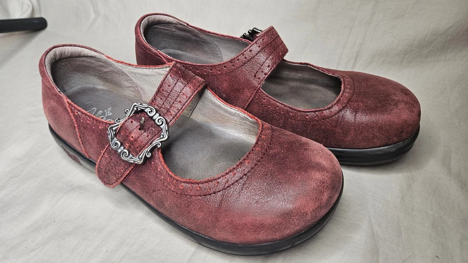 Alegria by PG Lite Mary Jane Clogs 女式 39 欧元 US 9 红色珠光皮鞋 — 第 2/4 张图片