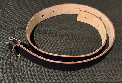 Vera Pelle purple-tinted black leather Belt brand New Made In Italy