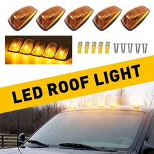 5x Amber Cab Roof Marker Led Lights For Chevy Gmc Silverado Sierra Pickup Truck