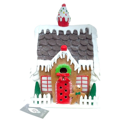 Christmas cupcake icing 15'' gingerbread candy clay dough cottage house new