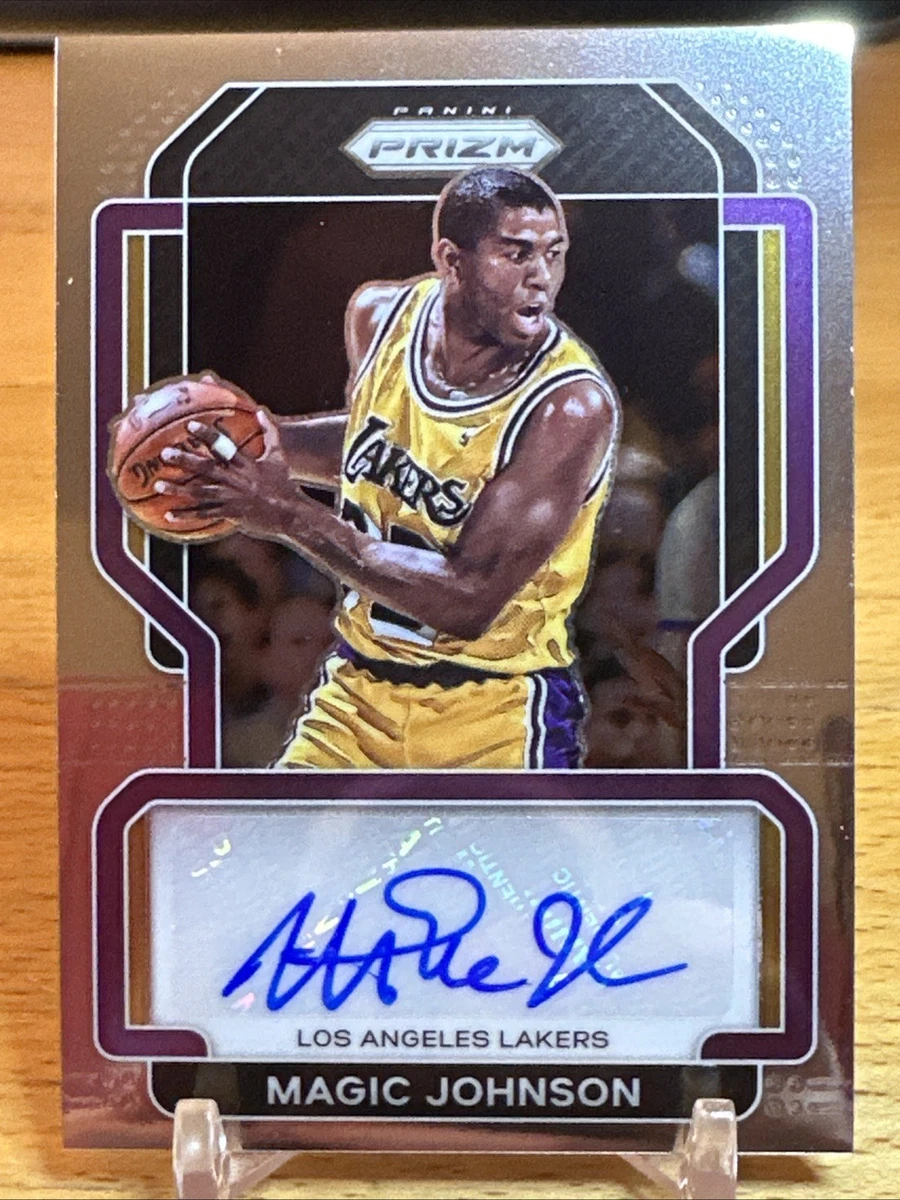 スポーツ選手 Panini Magic Johnson auto /35 Panini Magic Johnson Basketball Autographed Sports Trading Cards