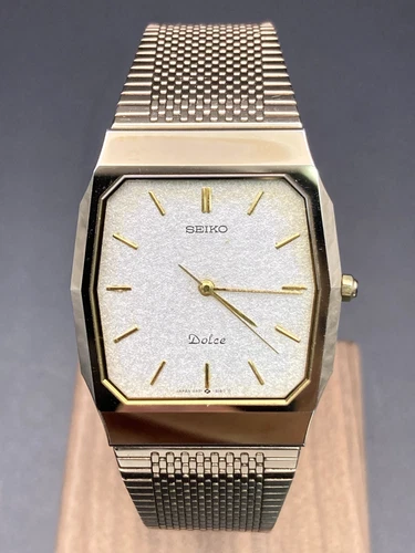 [N Mint] SEIKO Dolce 9531-5150 Mens Vintage Watch Gold Dial Quartz Japan