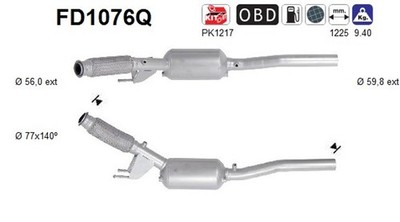 DPF Rußpartikelfilter Dieselpartikelfilter AS FD1076Q Siliziumcarbid für VW T5