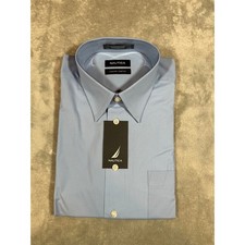 Nautica Mens Comfort Stretch Dress Shirt Light Blue 16.5 34/35 N1240MNS NWT