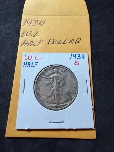 1934-S  Walking Liberty half dollar US 90% Silver