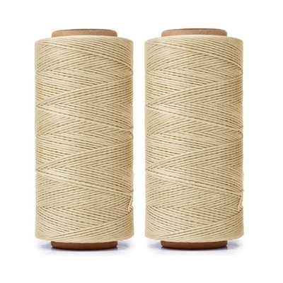 568 Yards 2 PCS 150D 0.8Mm Waxed Thread for Leather Sewing, Leather Thread for H