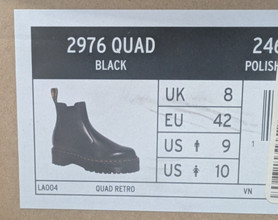 Dr Martens 2976 Quad Smooth Black Leather Chelsea Boots Unisex Men