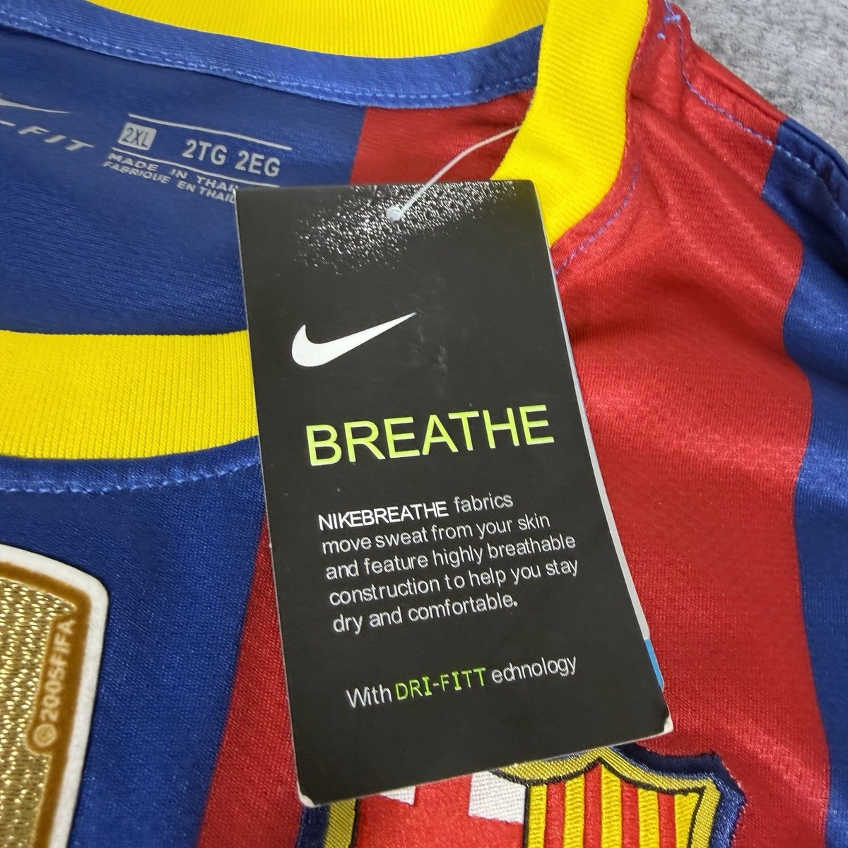 Nike FC Barcelona Messi #10 Jersey 2XL Red Blue Soccer Dri Fit NWT
