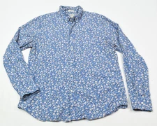 J.Crew Floral Shirt Mens Large Blue Pink Long Sleeve Button-Down Slim Fit