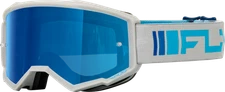 FLY RACING 37-51523 ZONE GOGGLE SILVER/BLUE W/ DARK BLUE MIRROR/SMOKE LENS