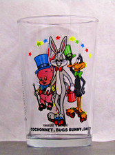 Rare verre à jus de moutarde français 1984 Honey Bunny Bugs Bunny Looney Tunes