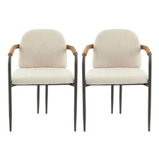 Modern Dining Chair Set With Durable Iron Frame And Comfortable Fabric Upholster