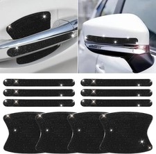 10PCS Rhinestone Bling Car Door Handle Protector Anti-Scratch Black