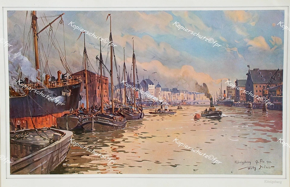 Willy Stöwer Königsberg Kaliningrad Hanse Ostpreußen Deutscher Orden Hafen Kahn - Bild 1 von 1