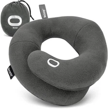 BCOZZY Travel Neck Pillow for Airplane - Patented Double Support Head, Neck, Chi