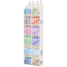 Over Door Hanging Yarn Storage Organizer, 6 Tiers Hanging Yarn Organizers and...