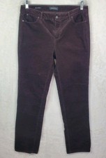 Talbots Flawless Straight Leg Dark Brown Cotton Stretch Corduroy Pants Sz 10