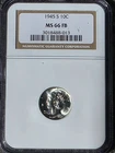 1945-S NGC MS66FB MERCURY DIME Beautiful coin.  Free Shipping