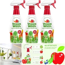 16-Ounce Produce Wash Pack Of 3 Cleaning Solution For Fruits Vegetables